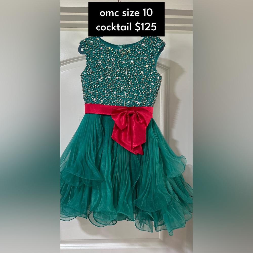 Elegant Teal and Red Kids Dress